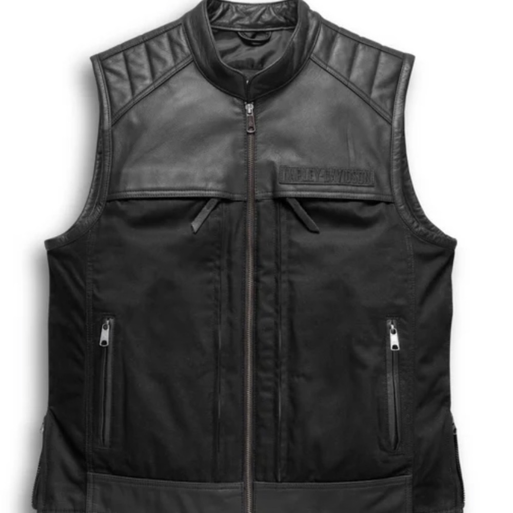 Harley-Davidson® Men's Synthesis Pocket System Leather/Textile Vest 98120-17VM